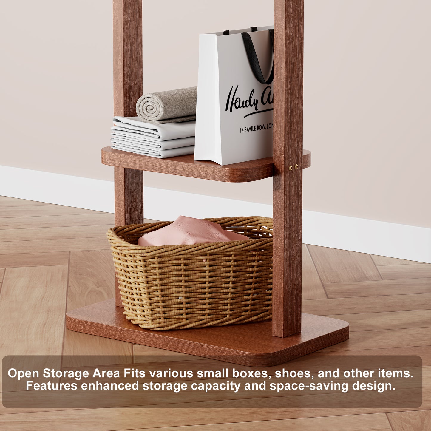 Coat Racks solid wood hanger 23.6* 11*70.8in Solid environmental protection easy to assemble beautiful can be placed in the bedroom/entrance/living room (Walnut) image 7