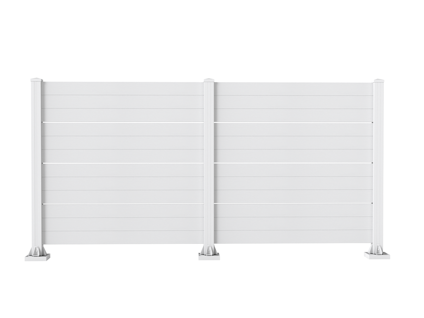 50" W x 49" H Outdoor Privacy Screen, Air Conditioner Fence, All-Weather Vinyl Privacy Fence Screens with Aluminum Posts, 2 Panels, White image 1