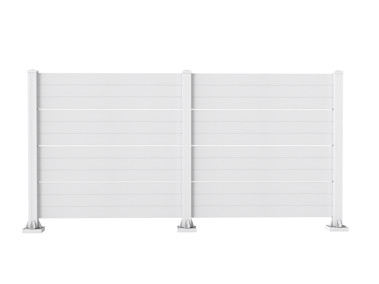 50" W x 49" H Outdoor Privacy Screen, Air Conditioner Fence, All-Weather Vinyl Privacy Fence Screens with Aluminum Posts, 2 Panels, White image 1