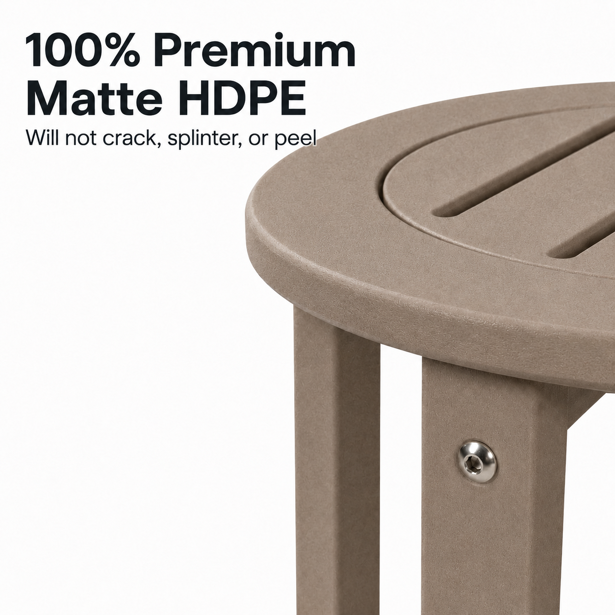 Antique Brown HDPE Outdoor Side Table, Small All-Weather Patio End Table, 15.94 in. L x 15.94 in. W x 17.71 in. H image 3