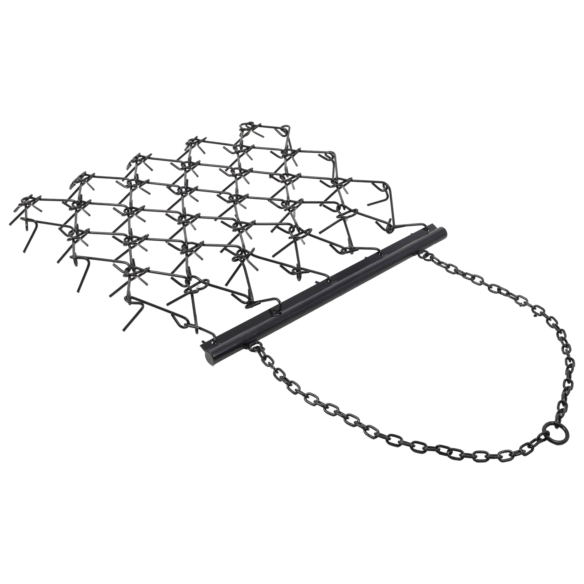 4FT Heavy-Duty Steel Drag Harrow,Field Leveling Chain Rake,Compatible with ATV UTV Compact Utility Tractors,Black Coated Durable Construction image 4