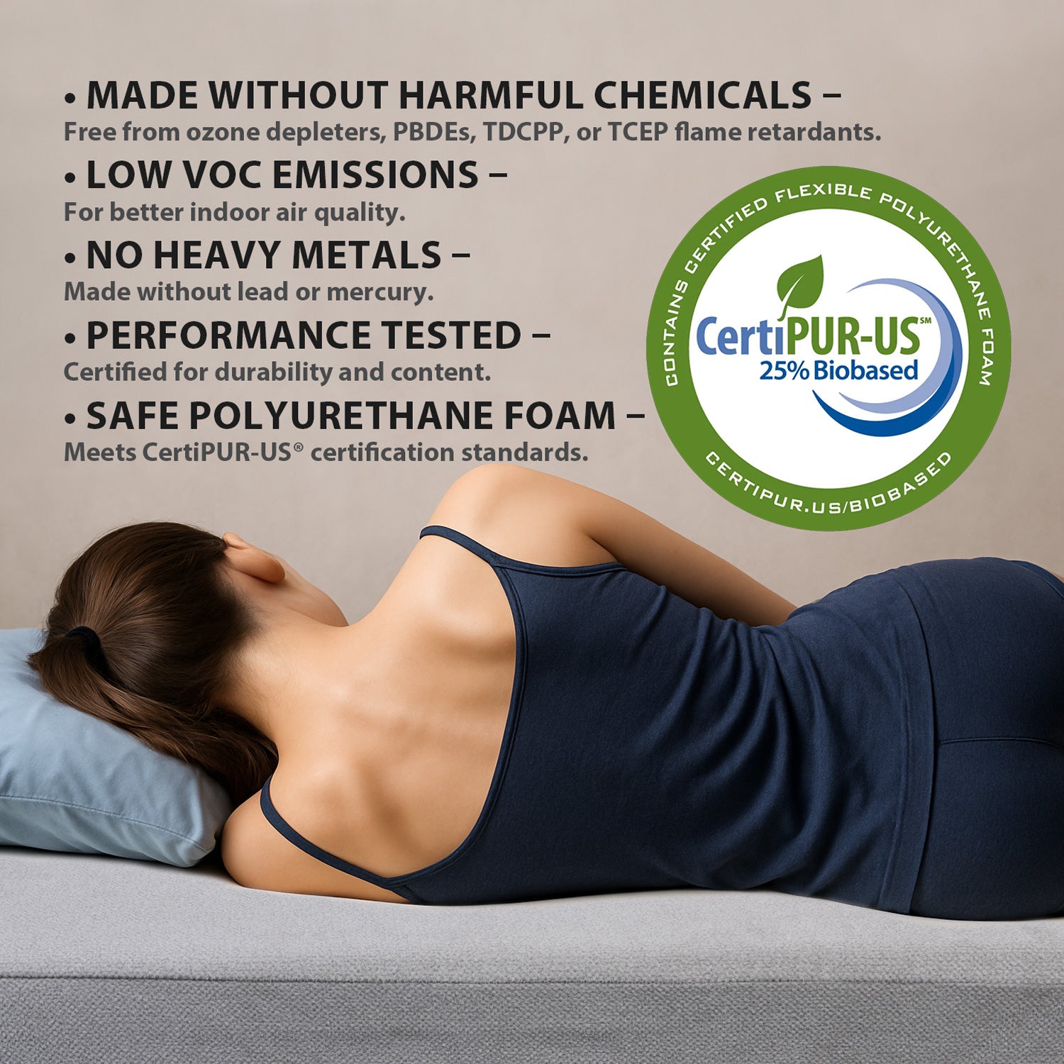 Memory Foam Infused Futon Mattress Full XL – Washable Removable Cover, Heavy-Duty Zipper, Thick Foldable Sofa Bed Cushion for Guest Room, Apartment, Dorm (Frame NOT Included) image 10