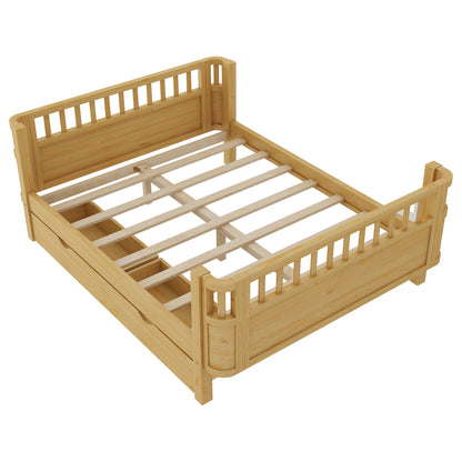 Full Size Wood Platform Bed for Kids, Wood Low Profile Full Bed with Rails for Girls and Boys, Natural (Patented Design),Old SKU W2593P409119 Expect Arrival Date 2026/7/10 image 10