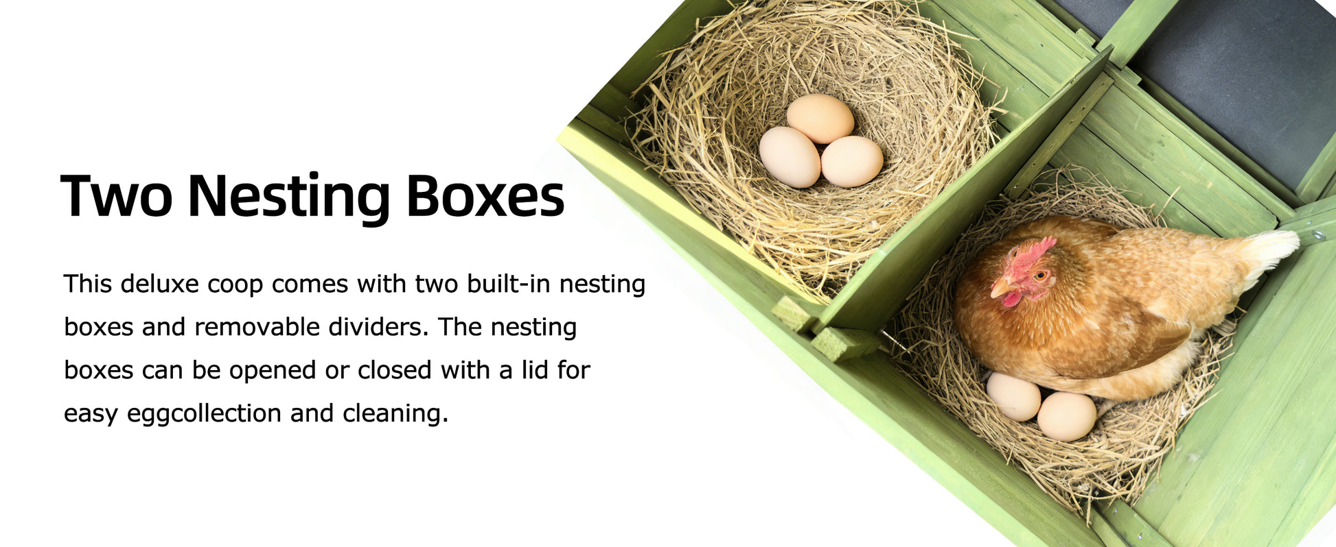 70" Automatic Chicken Coop with Solar-Powered Door, Weatherproof Design, Ventilated, with 2 Nesting Boxes, Timer & Light Sensor – Outdoor Chicken House with Pull-Out Tray and a remote. image 2
