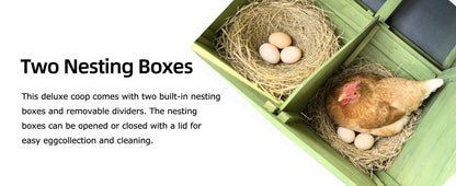70" Automatic Chicken Coop with Solar-Powered Door, Weatherproof Design, Ventilated, with 2 Nesting Boxes, Timer & Light Sensor – Outdoor Chicken House with Pull-Out Tray and a remote. image 2