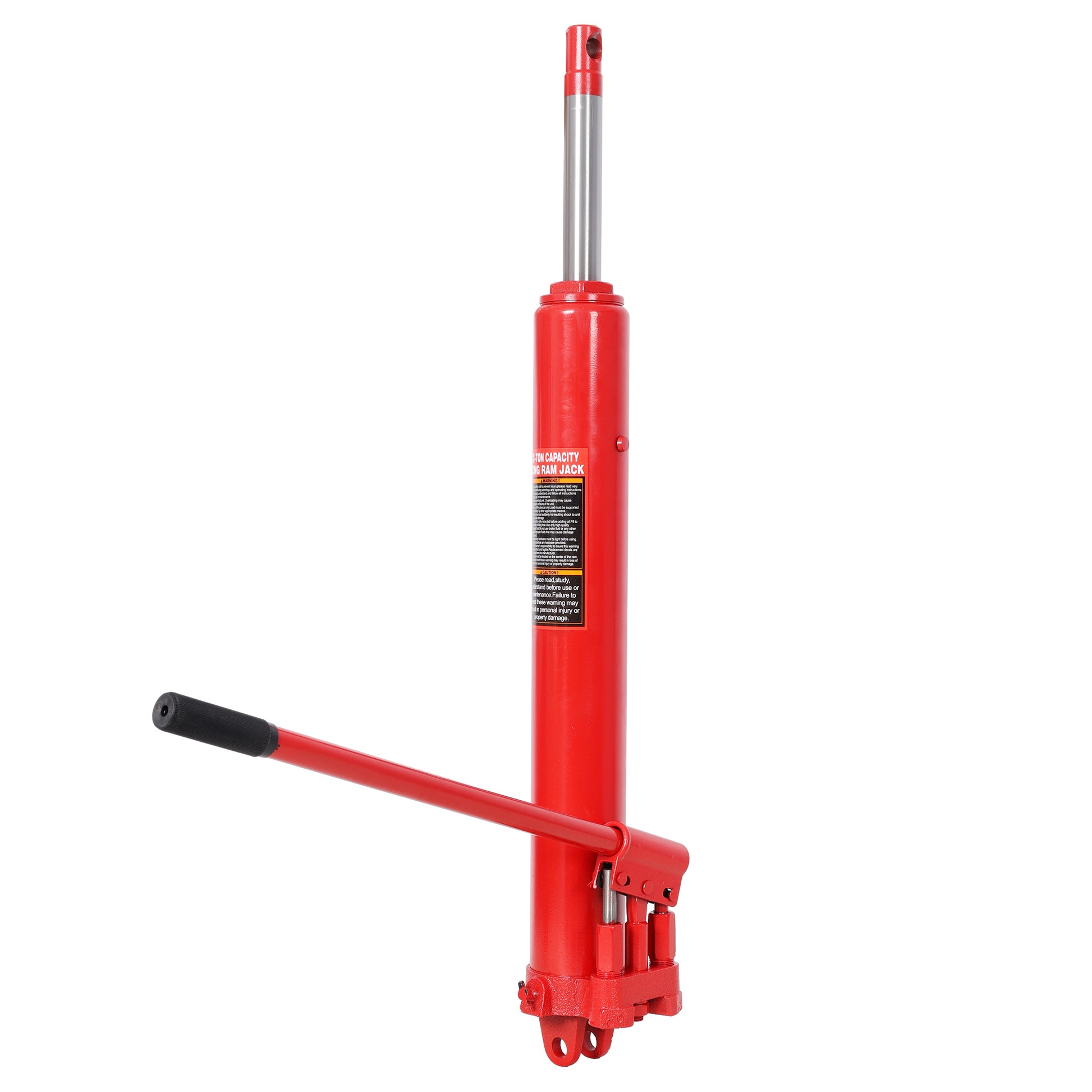 8 Ton Hydraulic Long Ram Jack - Dual Double Piston Pump, Clevis Base, Red - Heavy-Duty 16,000 lb Capacity for Engine Hoists, Shop Cranes & Garage Lifting image 4
