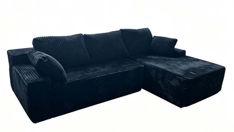 96" Compressed L-Shape Sofa Black Right Corner Facing sofa image 6