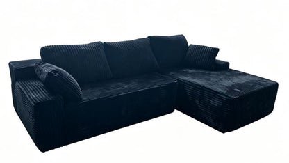96" Compressed L-Shape Sofa Black Right Corner Facing sofa image 6