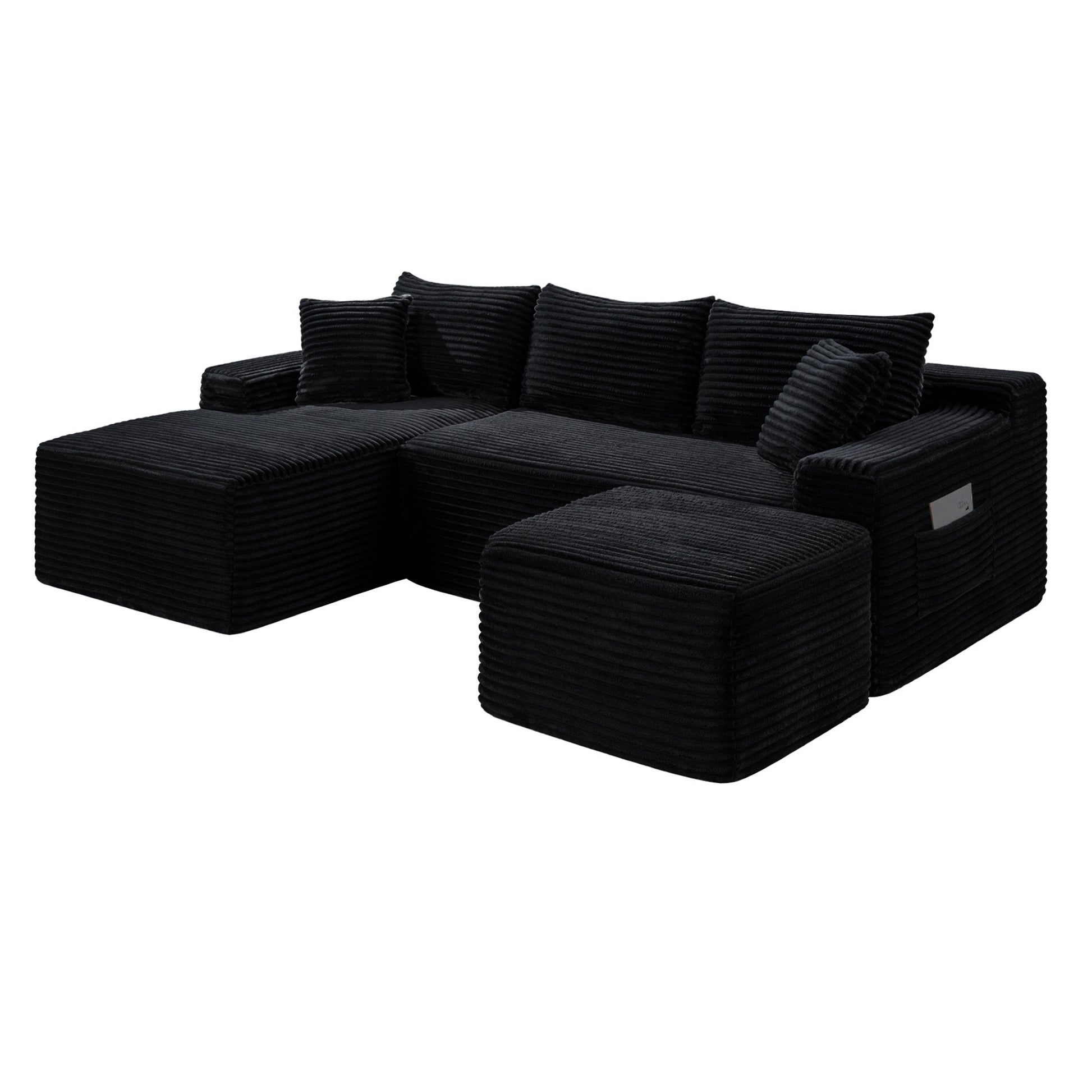 106.3" U-Shaped Cloud Sectional Sofa with Deep Seat,No Assembly Required,Modular Couches Sleeper for Living Room,Bedroom,Apartment image 2