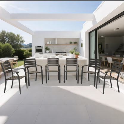VRSHWO lron Terrace Dining Chairs, a Set of 2 Black Color Outdoor Chairs, Bistro Metal Chairs, All-Weather Outdoor Metal Dining Chairs, Suitable for Gardens, Terraces, and Swimming Pool image 9