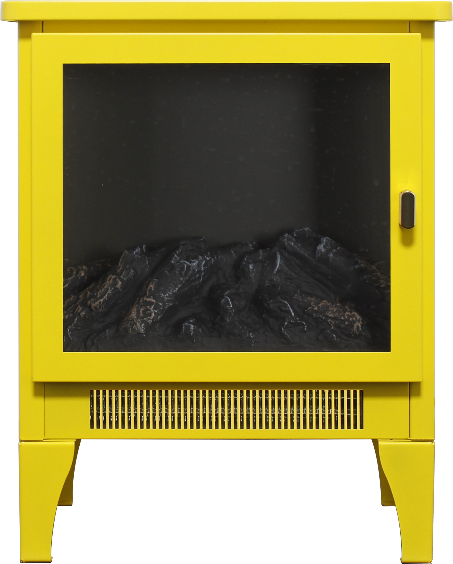 18 inch Freestanding Electric Fireplace Stove heater with 3D Flame effect,Lemon Yellow image 5
