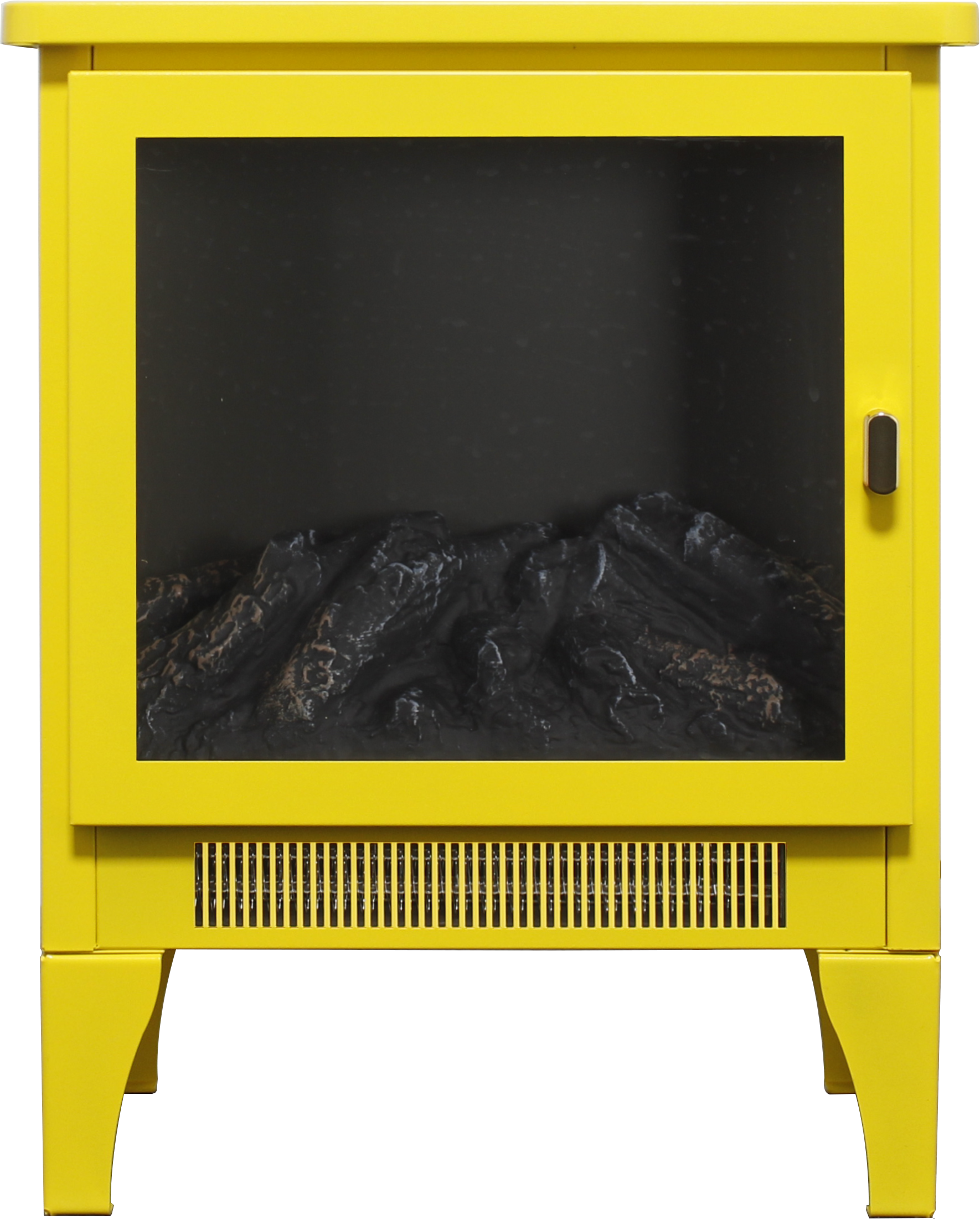 18 inch Freestanding Electric Fireplace Stove heater with 3D Flame effect,Lemon Yellow image 5