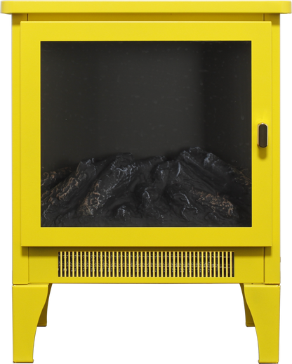 18 inch Freestanding Electric Fireplace Stove heater with 3D Flame effect,Lemon Yellow image 5