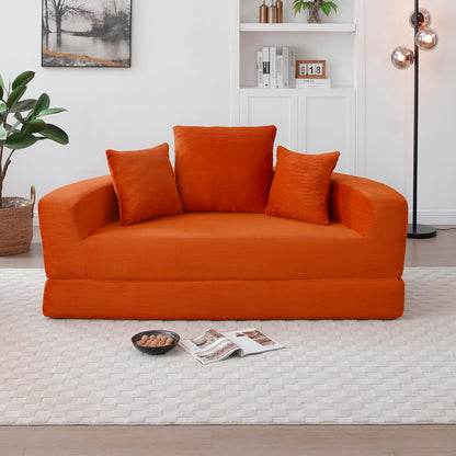 Convertible sofa couch bed,multi-functional,circular bed,adjustable Futon sofa,No Assembly compressed corduroy floor lounge sofa for Apartment office bedroom living room image 5