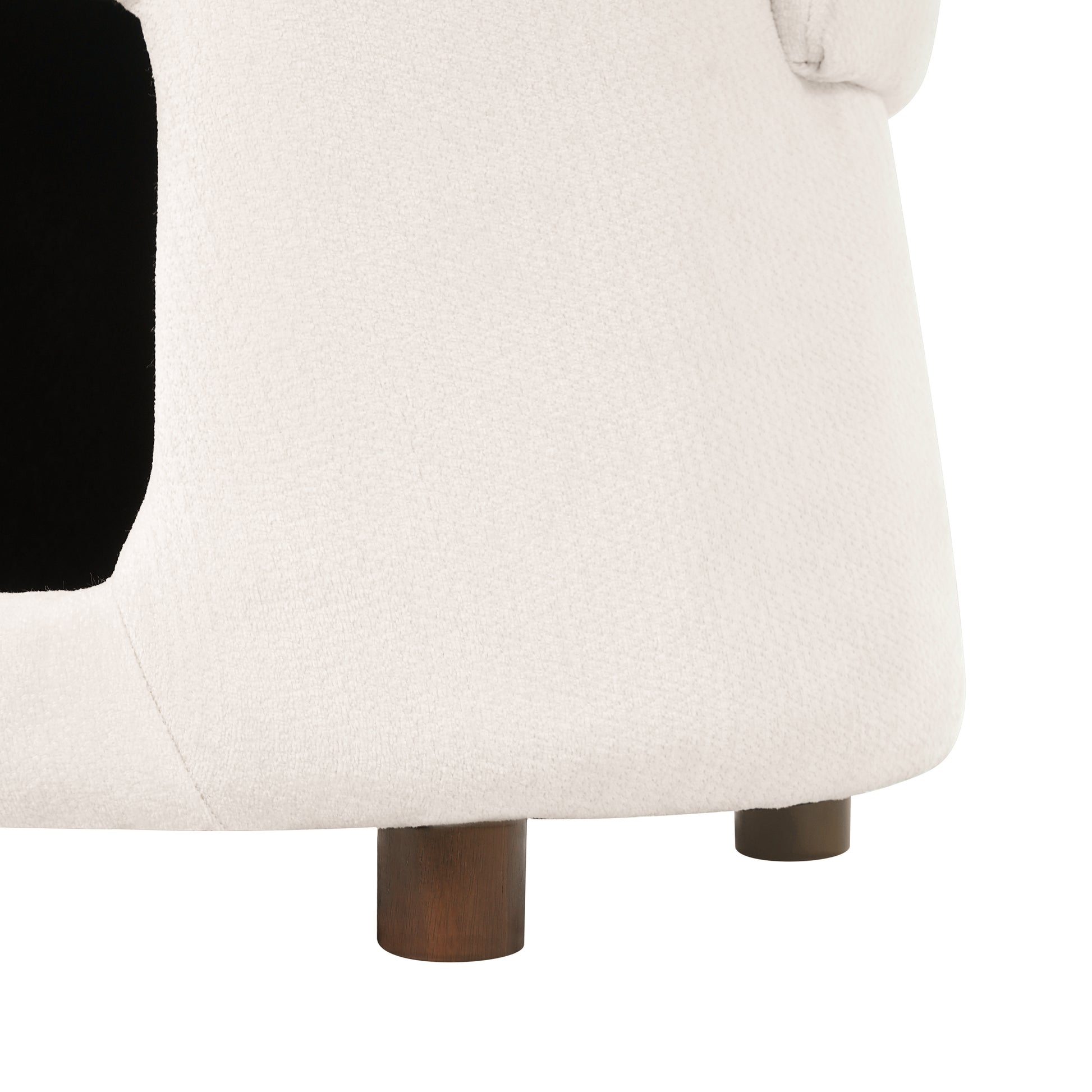 Beige Pet Friendly Chair with Hidden Pet Nook, Convertible Stool, Storage Seat, 220lbs Capacity, Acacia Wood Legs image 9