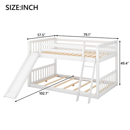 Full over Full Bunk Bed with Convertible Slide and Ladder, White(Old SKU: GX000708AAK) image 5
