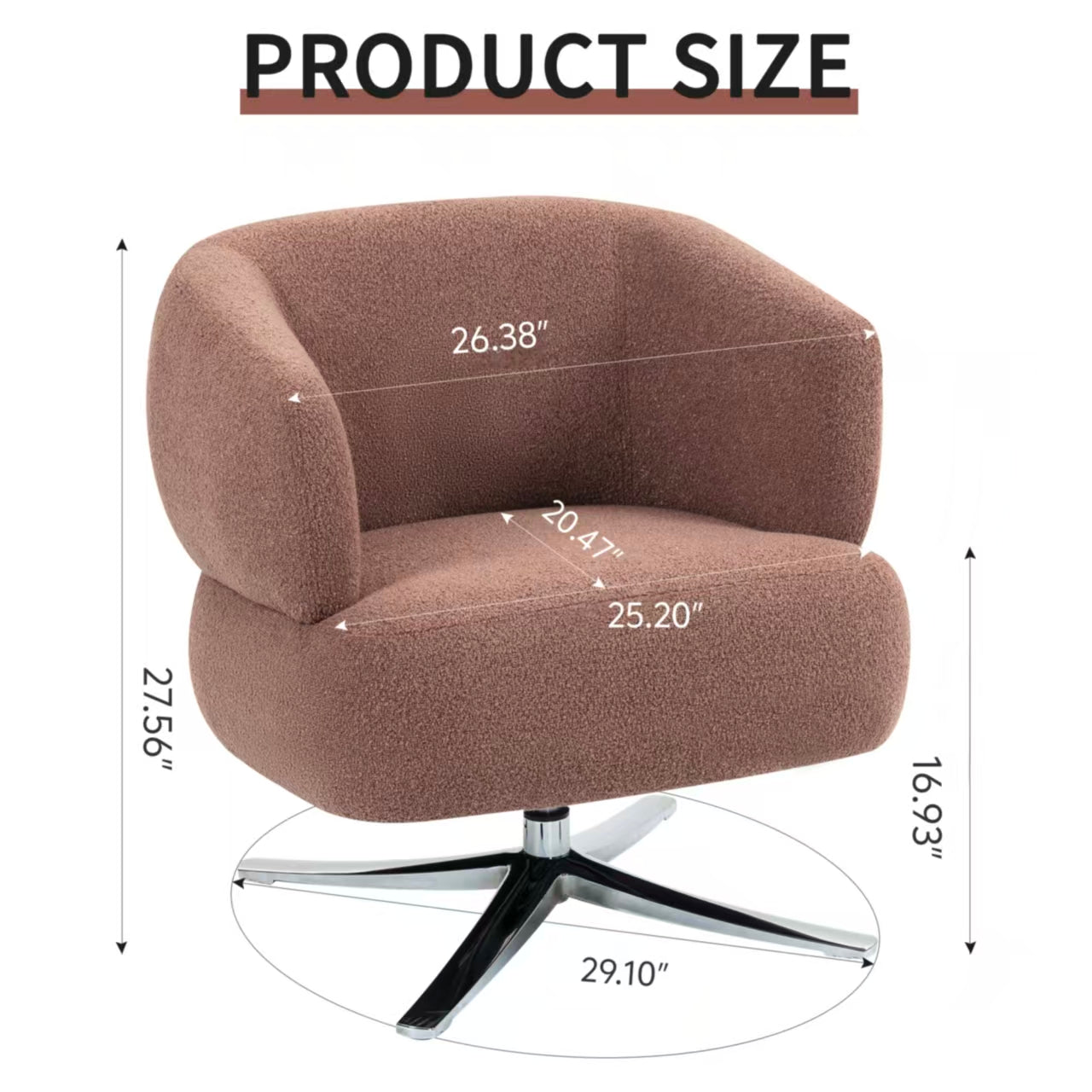 Cuddle-style leisure swivel sofa chair, suitable for balconies, studies and living rooms, Red image 8