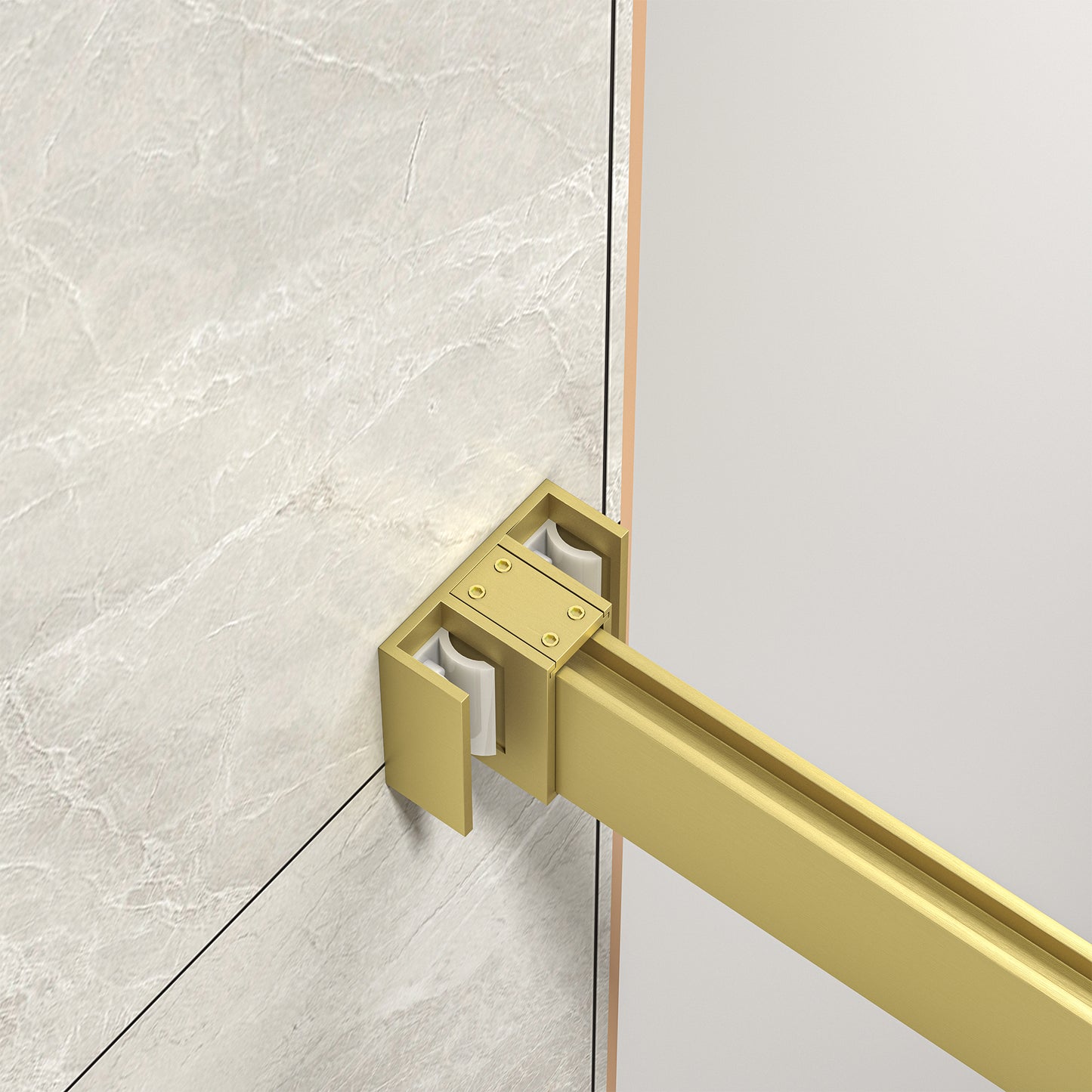 55"-60" W x 76" H Brushed Gold Reversible Installation Double Bypass Sliding Shower Door Easy Installation Frameless Shower Door,5/16"(8MM) Tempered Glass With Nano Explosion-proof Film image 8