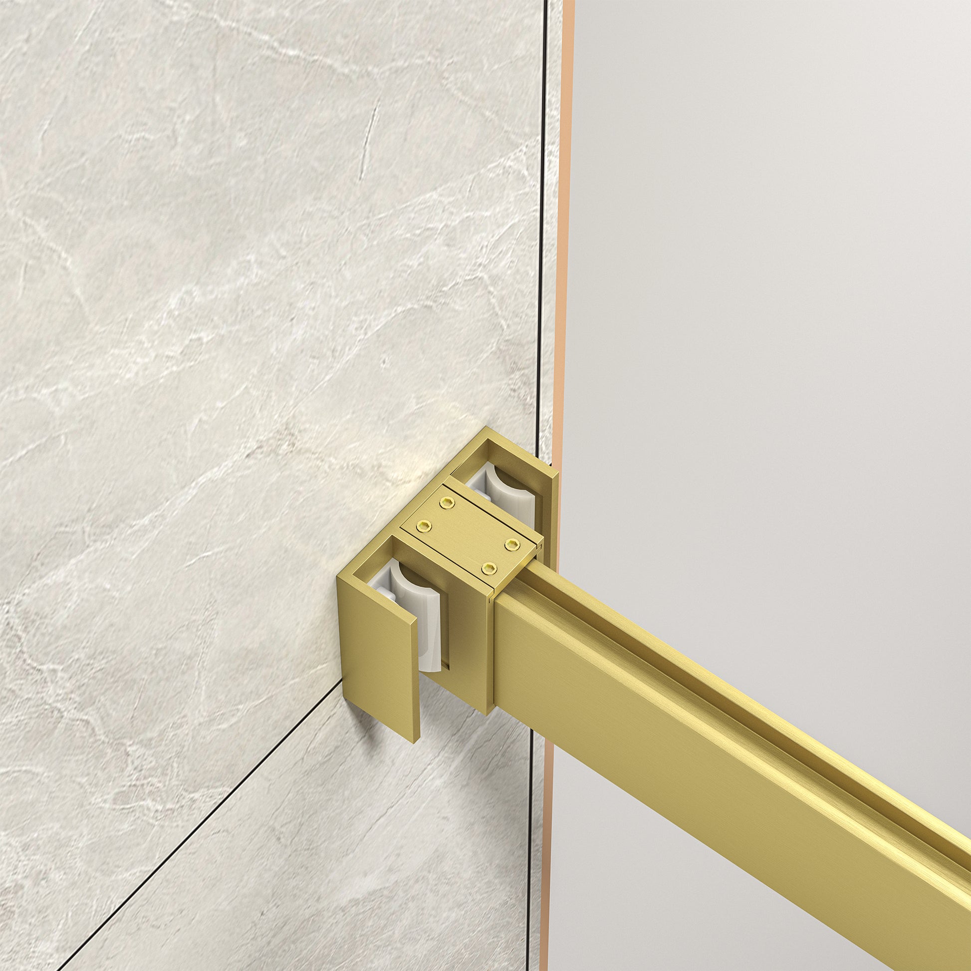 55"-60" W x 76" H Brushed Gold Reversible Installation Double Bypass Sliding Shower Door Easy Installation Frameless Shower Door,5/16"(8MM) Tempered Glass With Nano Explosion-proof Film image 8