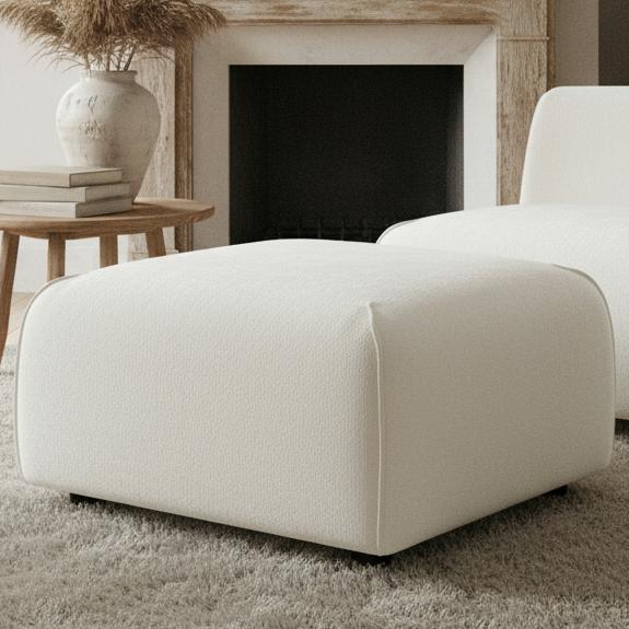 Plush Square Ottoman – Multi-Functional Extra Seating for Living Room & Home image 1