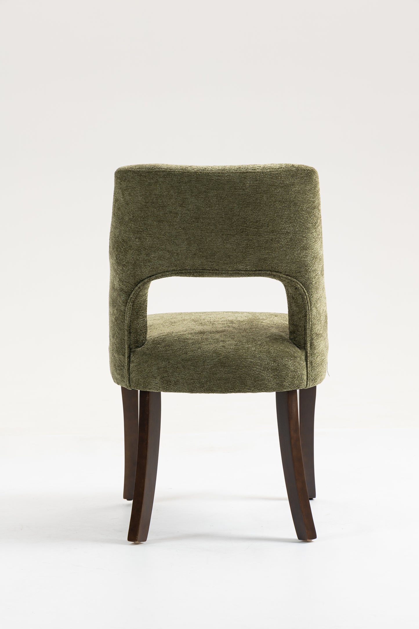 Dining Chair Set of 2,Upholstered Chenille Fabric Dining Chair Curved Solid Wood Legs, Elegant Tufted Club Dining Room Kitchen Room Dining Chair,Green image 12