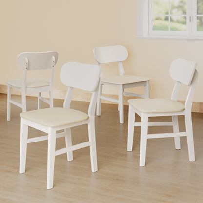 Farmhouse Dining Chairs Set of 2, Modern Faux Leather Upholstered Kitchen&Dining Room Chairs, Side Seating for Kitchen, Dining Room, Living Room, Home Office, Terrace, Courtyard, 350LBS Capacity, Whit image 9