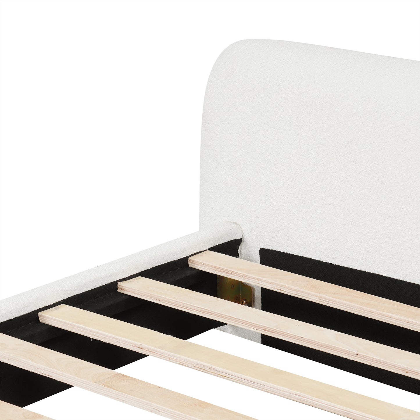 [Cozy White Bouce Upholstered Bed[ - A Dreamy Addition to Your Bedroom, QUEEN image 5