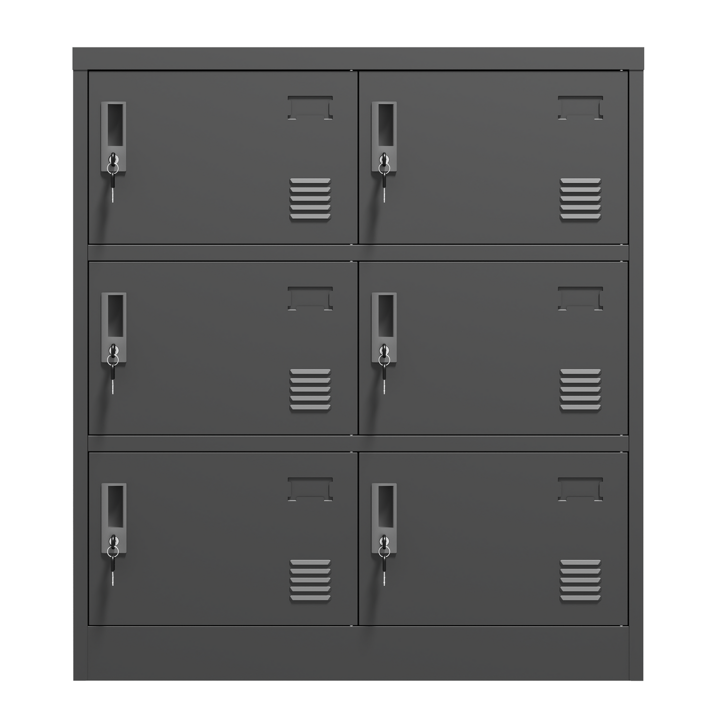6-Door Employee Storage Locker, Metal Lockers for Office, Gym, School, and Homewith Card Slot (Black) image 9