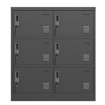 6-Door Employee Storage Locker, Metal Lockers for Office, Gym, School, and Homewith Card Slot (Black) image 9