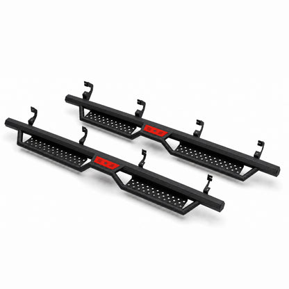6" Running Boards For 2019-2026 Chevy Silverado 1500 Crew Cab, 2020-2026 Silverado/Sierra 2500HD 3500HD Crew Cab, Two Stairs Design Nerf Bars Step Bars Hexagonal style image 3
