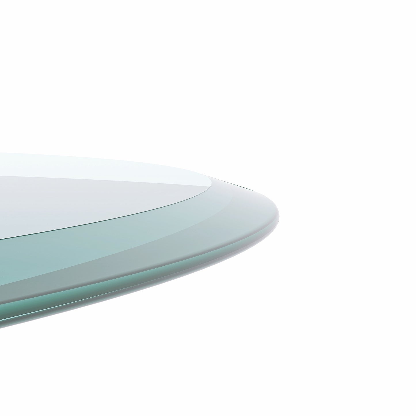 38.6" Inch Round Tempered Glass Table Top Clear Glass 2/5" Inch Thick Beveled Polished Edge (Old Sku:W1265115810) image 5