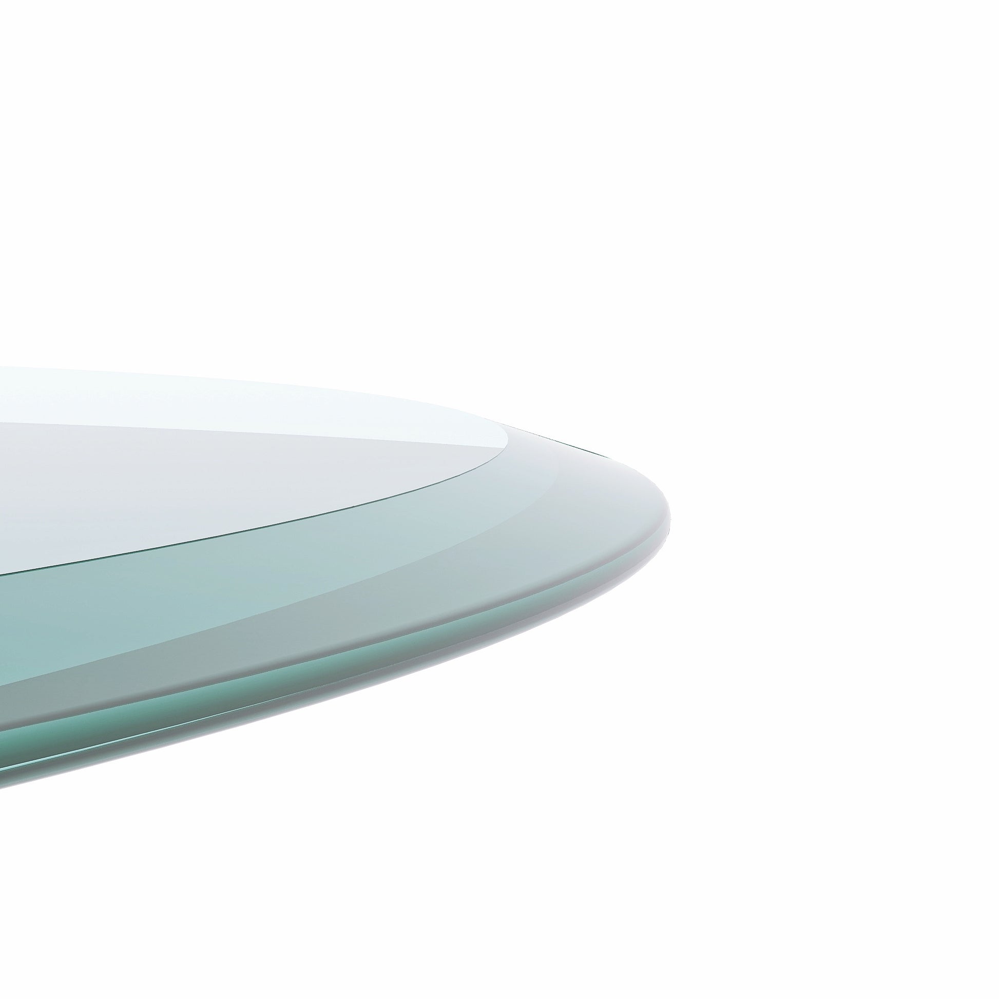 38.6" Inch Round Tempered Glass Table Top Clear Glass 2/5" Inch Thick Beveled Polished Edge (Old Sku:W1265115810) image 5