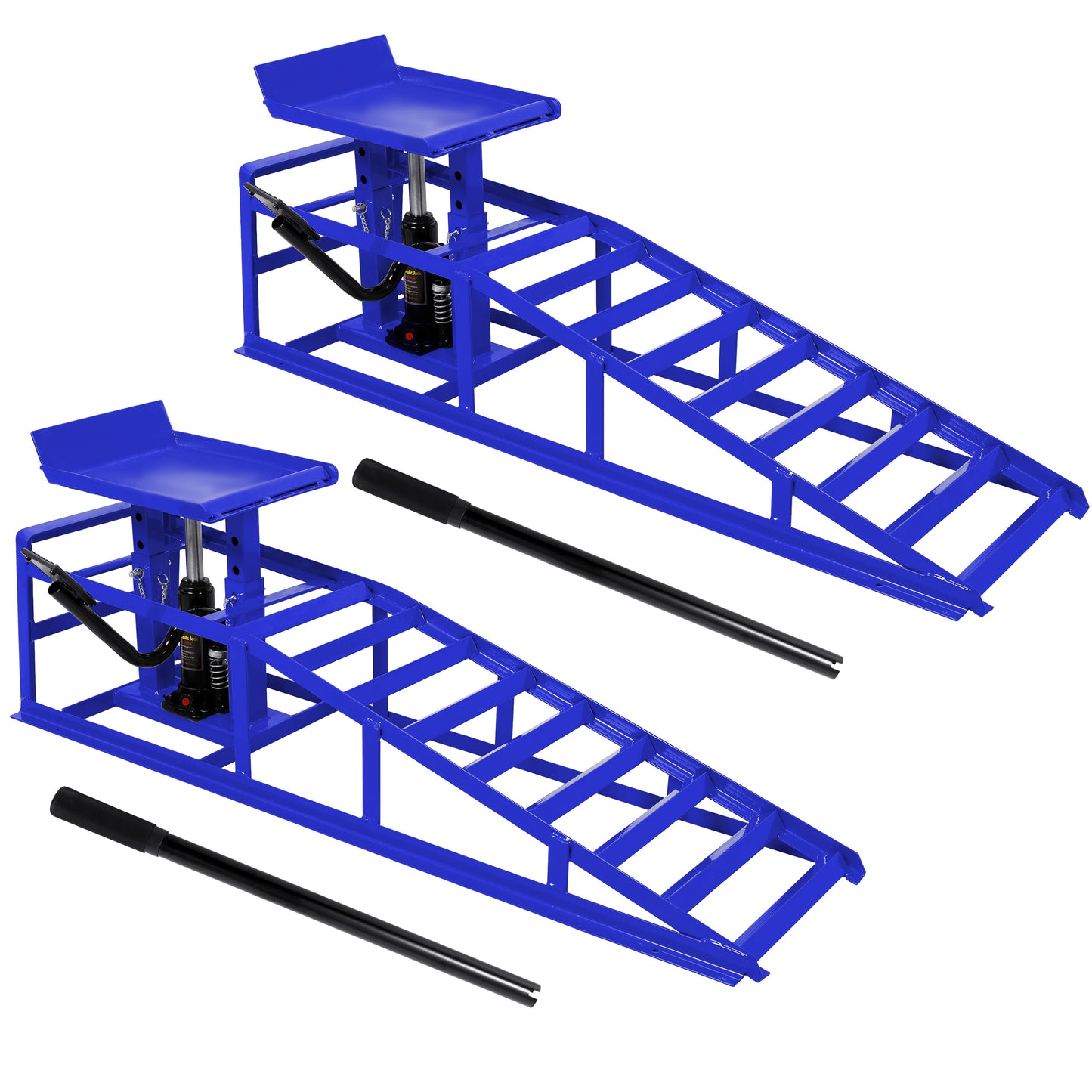 Auto Car Truck Service Ramps Lifts with Pedal, Garage Car Lift Hydraulic Ramps 5 Ton,Automotive Hydraulic Lift Repair Frame Lift(2 Pack) blue image 1