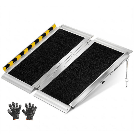 Portable Wheelchair Ramp, 2FT, Non-Slip Aluminum Folding Handicap Ramp for Wheelchair, 800 lbs Capacity, Door Threshold Ramps for Home Steps, Stairs, Entry, Threshold, Doorways, Scooter, Curbs image 1