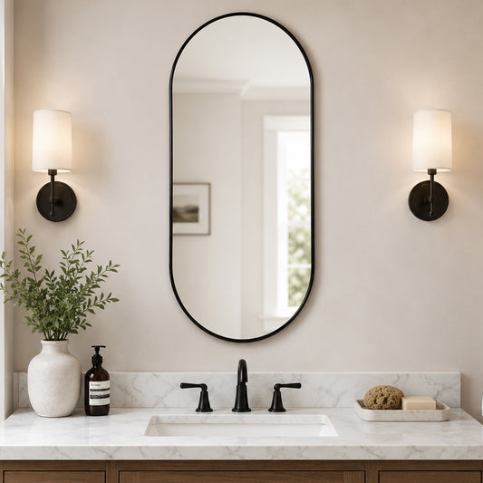 BLACK PVC frame mirror 16X36 INCH image 1