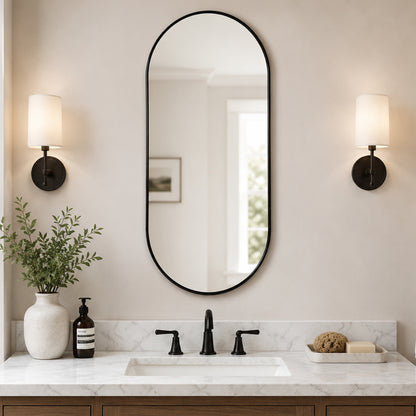BLACK PVC frame mirror 18X40 INCH image 1