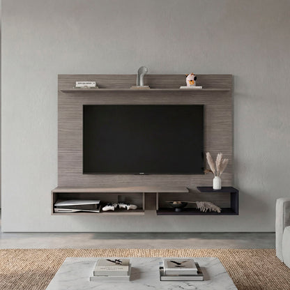 Aurevon 65" Floating TV Panel – Modern Entertainment Center with Storage Shelves image 1