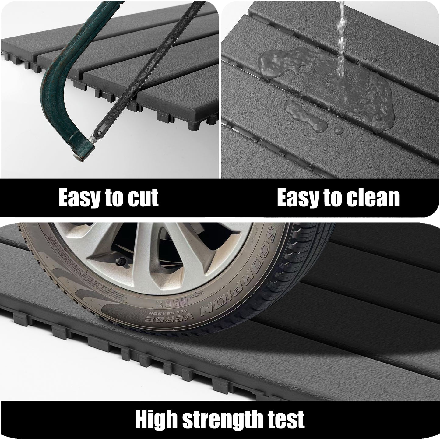 24 pieces of dark gray outdoor terrace deck tiles, DIY interlocking decking floor tiles, easy to install patio tiles, suitable for indoor and outdoor balcony backyard poolside DARK GRAY image 5
