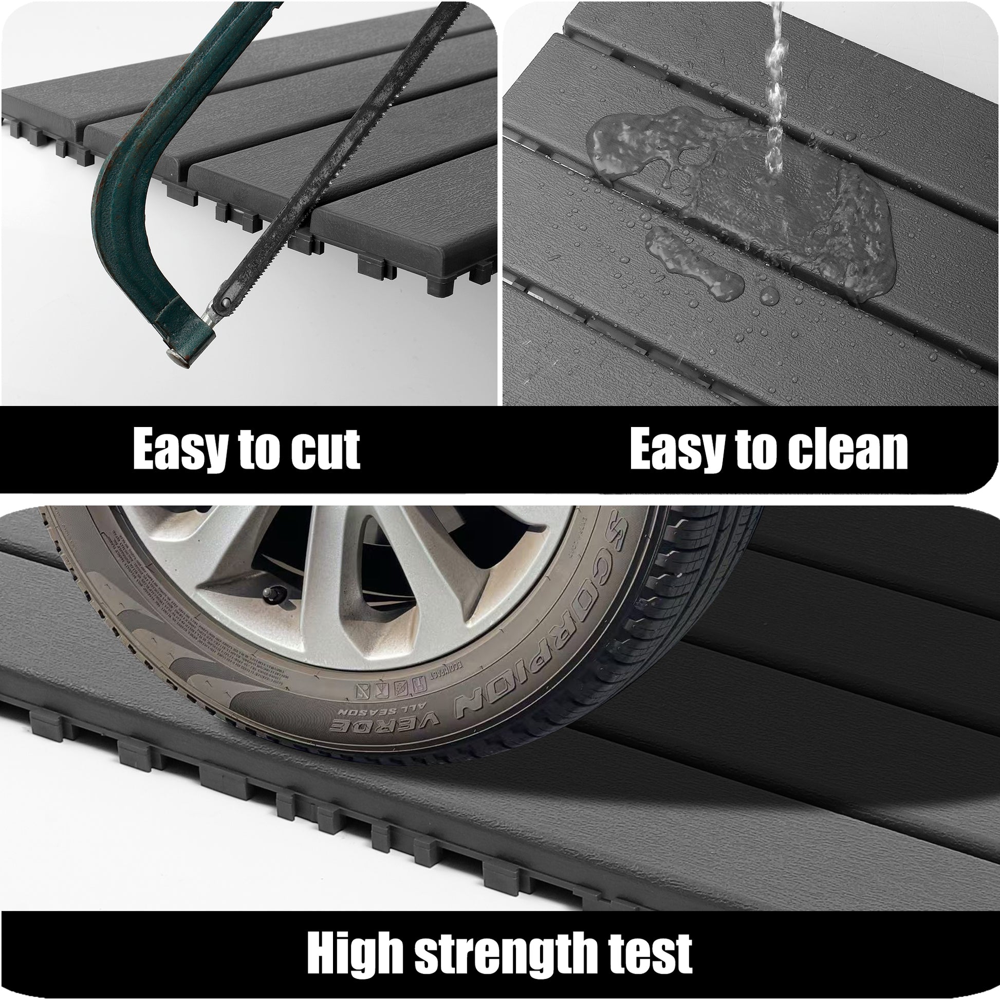 24 pieces of dark gray outdoor terrace deck tiles, DIY interlocking decking floor tiles, easy to install patio tiles, suitable for indoor and outdoor balcony backyard poolside DARK GRAY image 5