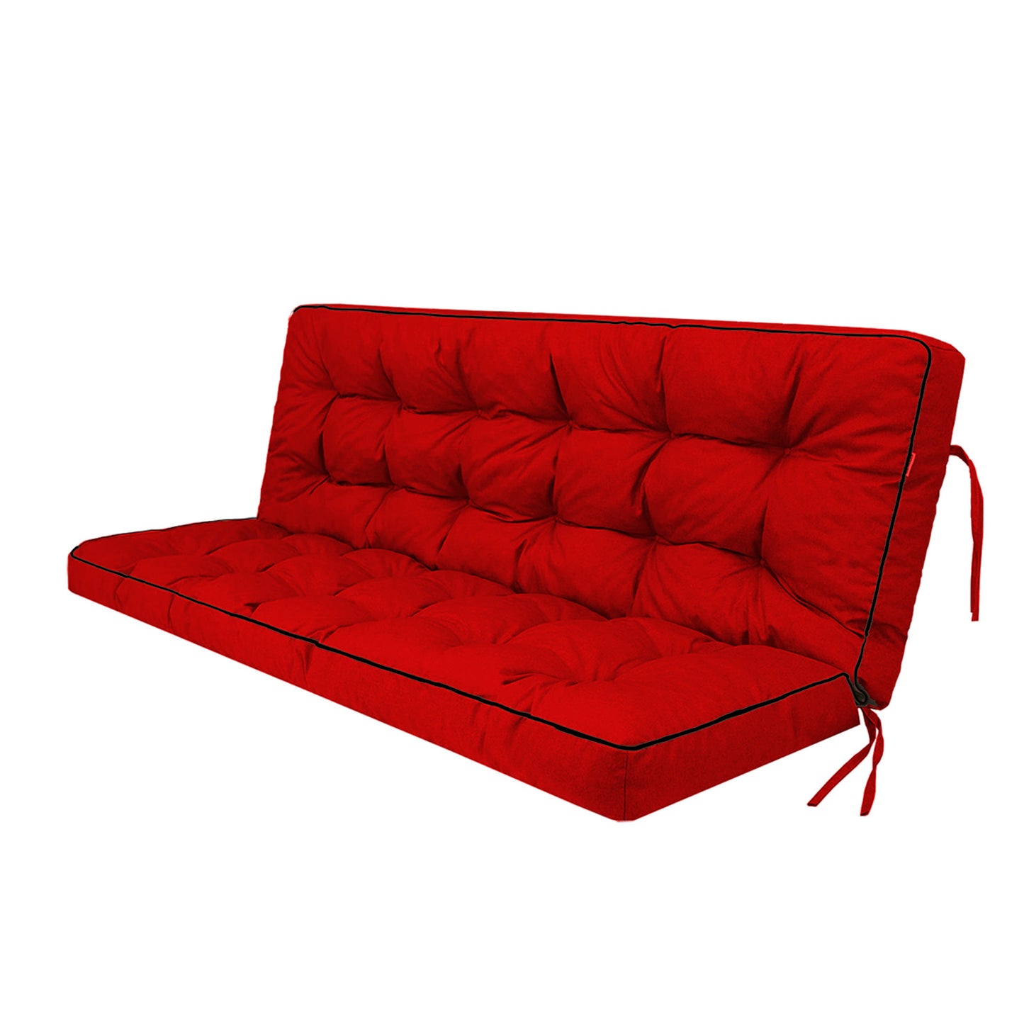 3 Seater Outdoor Porch Swing Cushion with Backrest, 4 Inch Extra Thick Waterproof Swing Replacement Cushion, 2-3 Seat Thicken Patio Bench Cushion for Garden Backyard Outdoor Furniture (red) image 1