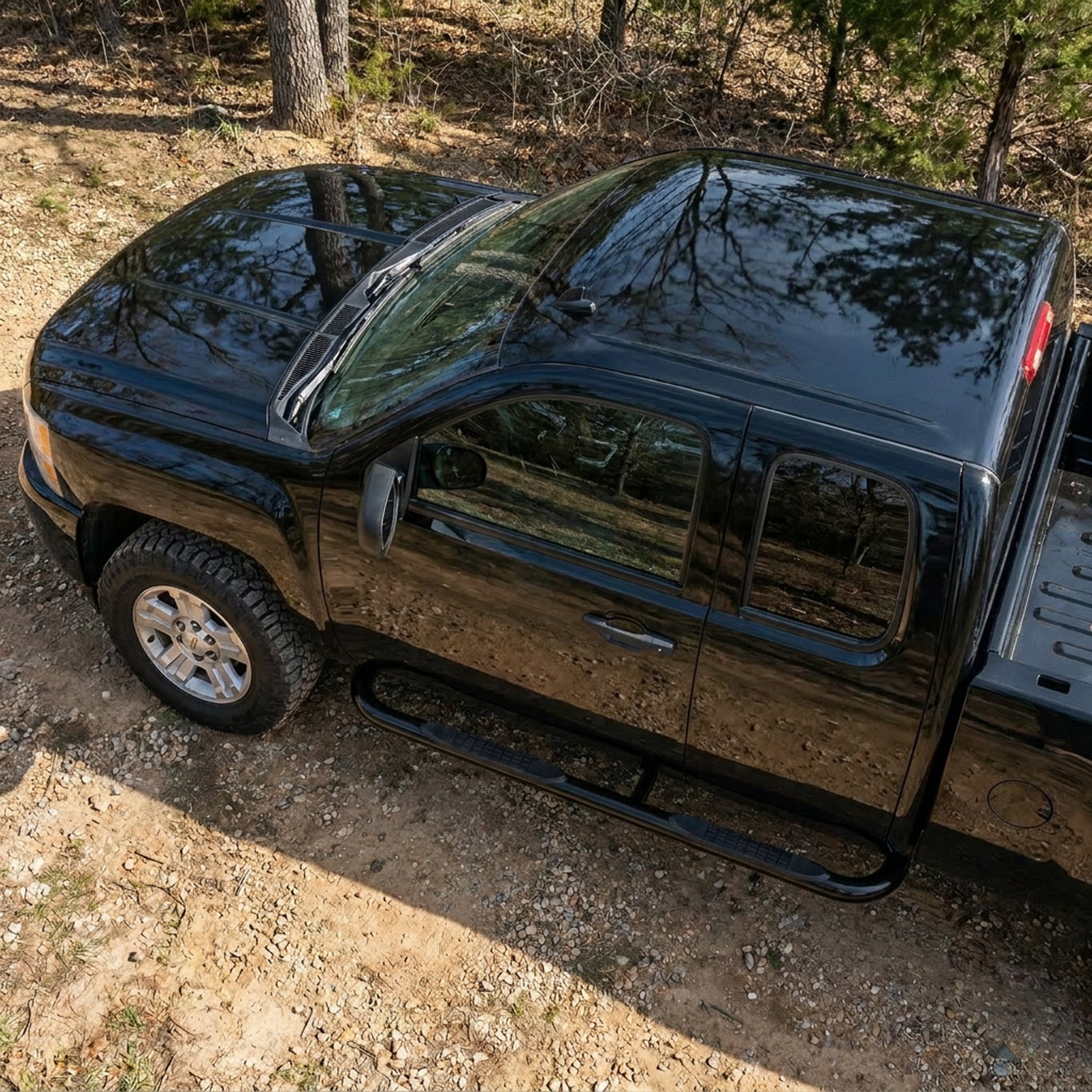 Carbon Steel Black Powder 3 Inch Running Boards Side Steps 2PCS Fit For Chevy Silverado & GMC Sierra 1500,1500LD/2500 HD/3500 HD(Extended Cab/Double Cab) image 5