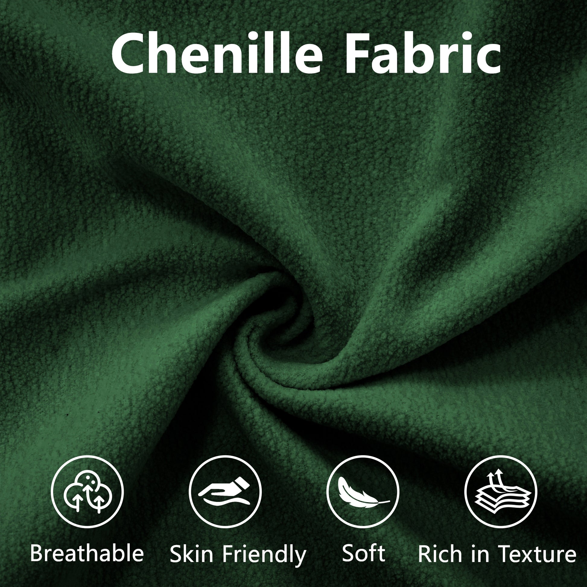 Cloud Couch Sectional Sofa for Living Room, Chenille 2 Seater Sofa with 2 Lumbar pillows and 2 throw pillows, Upholstered Wide Arm Sofa with Convertible Ottoman,Chenille Green image 4