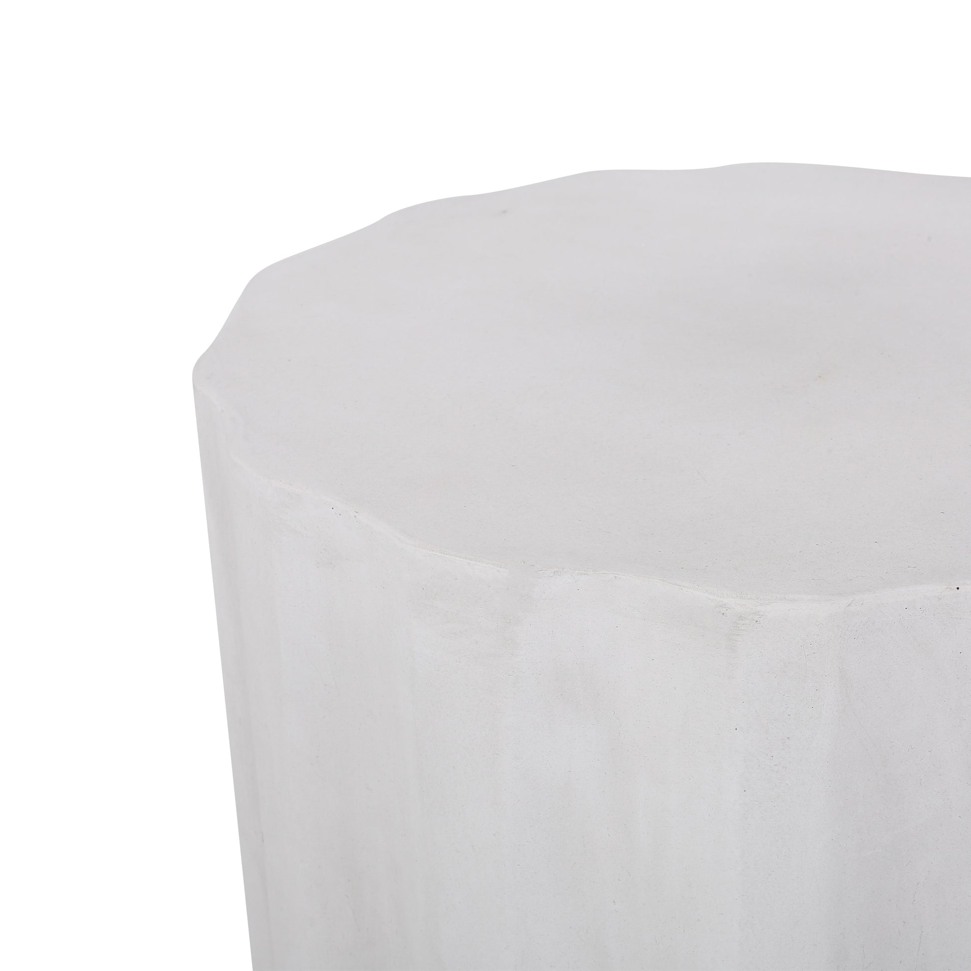 Outdoor LightWeight Concrete Side Table,Antique White End Talbe image 3