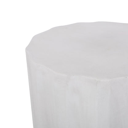 Outdoor LightWeight Concrete Side Table,Antique White End Talbe image 3