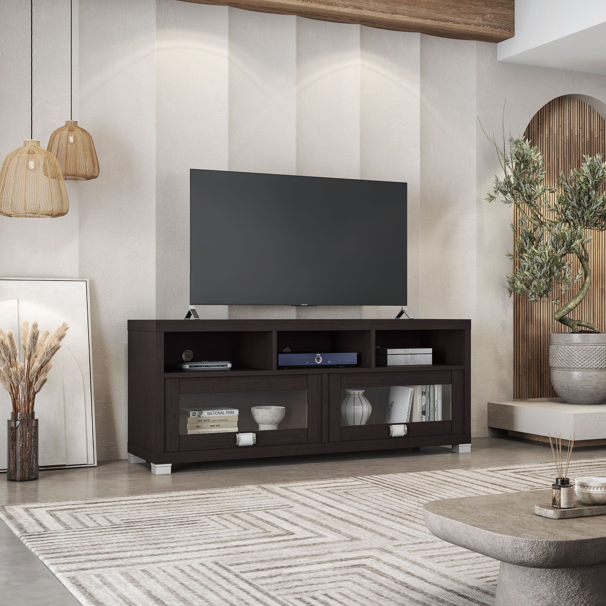Durbin TV Stand for TVs up to 65in, Espresso image 1
