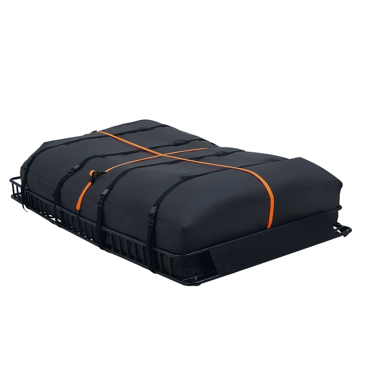 Roof Rack Cargo Basket, 90 x 50 x 6 in, Heavy Duty Roof Top Carrier Basket with Waterproof Rooftop Bag, Ratchet Straps, 250 lbs Capacity, All-Weather Car Top Luggage Holder, for SUV Truck Car image 1