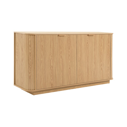 63 " Wavy Storage Sideboard, Double-Door Buffet Cabinet with Adjustable Shelves, Suitable for Kitchen, Living Room, Hallway - Versatile Storage (Natural) image 7