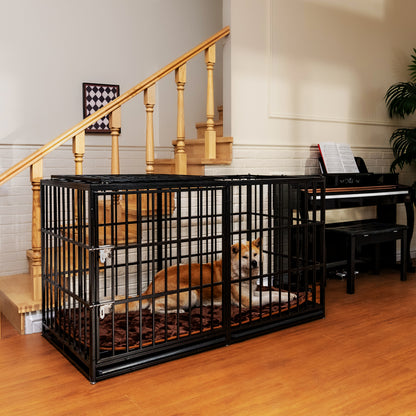 61" Extra Large Heavy Duty Dog Crate Dog cage Strong Metal Dog Kennels and Pens Crates for Large Dogs image 6