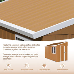 8x4 FT Heavy-Duty Metal Storage Shed with Double Doors, Windows & Ventilation - Weatherproof Outdoor Garden Shed for Backyard, Lawn and Tool Organization