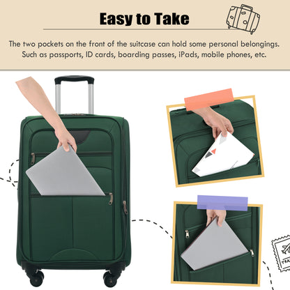 Softside Luggage Expandable 3 Piece Set Suitcase Upright Spinner Softshell Lightweight Luggage Travel Set-22/26/30 inches image 6